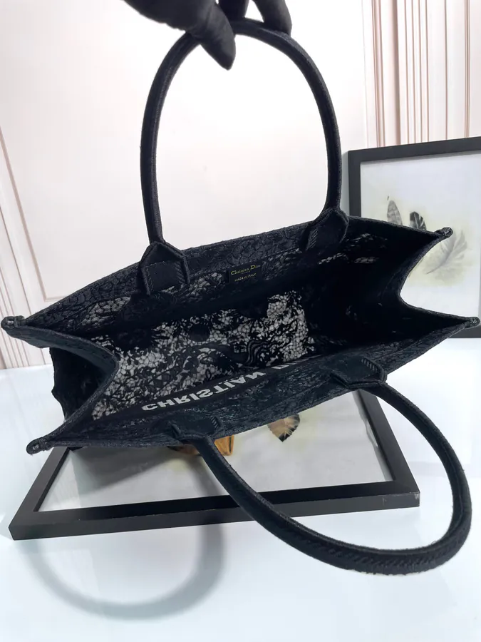 Large Maria Grazia Chiuri Book Tote with Butterfly Around The World Embroidery