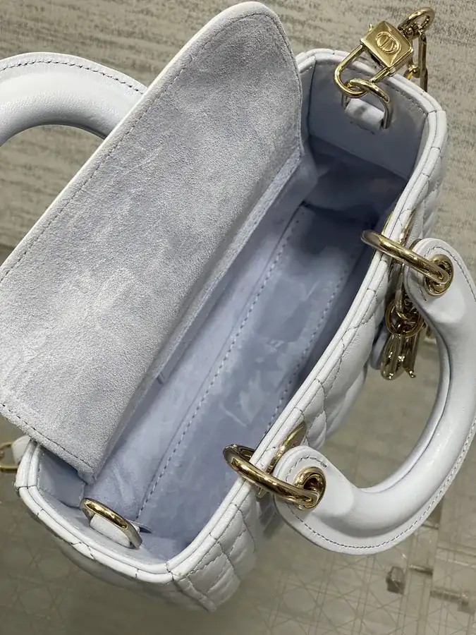 Mini Glacier Blue D Joy Bag in Genuine Leather