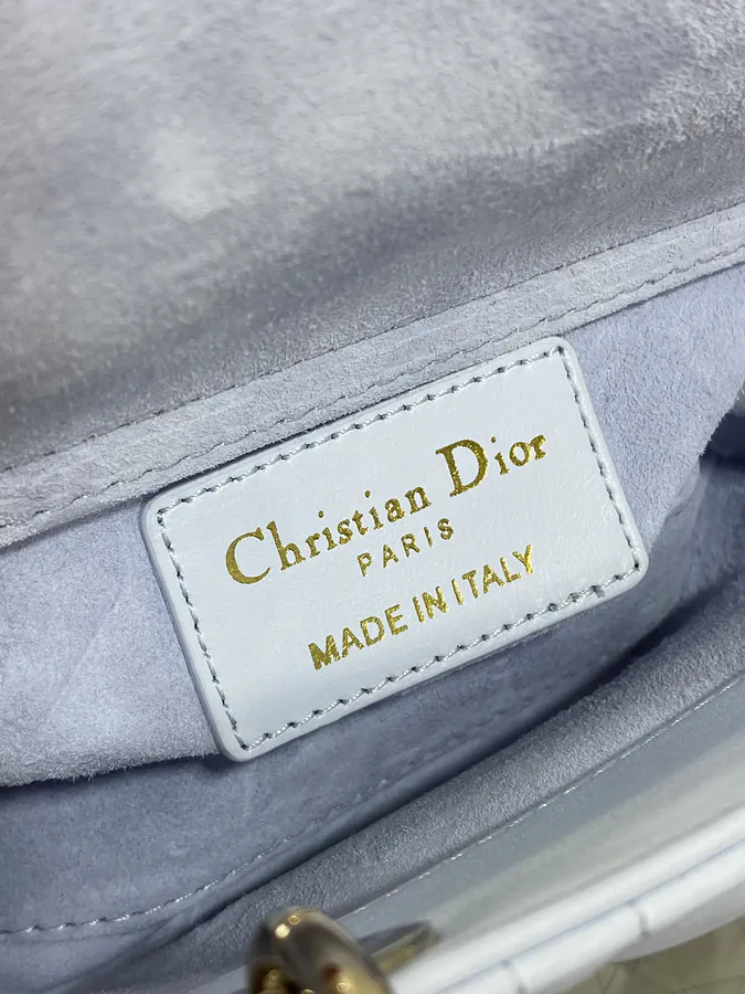 Mini Glacier Blue D Joy Bag in Genuine Leather