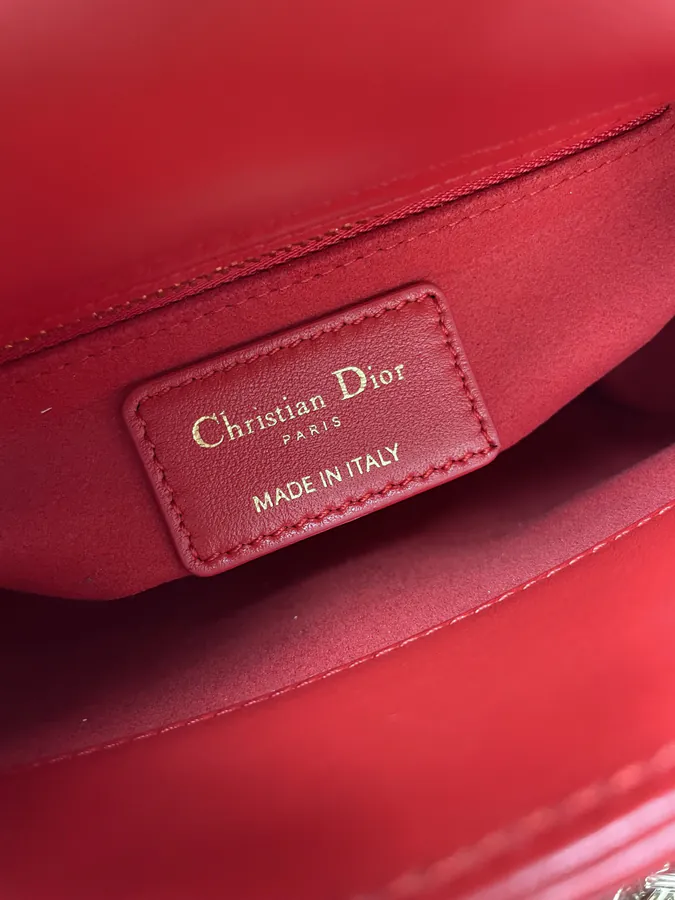 Classic Lady Three Compartment Red Grained Calfskin Tote