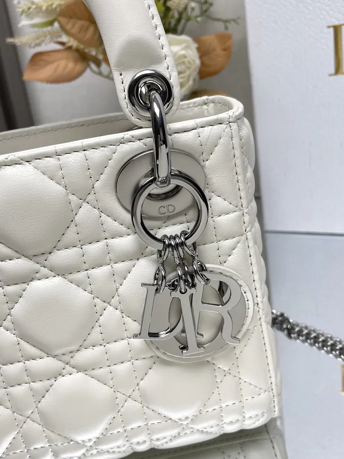 Classic Lady D Faux Calfskin Bucket Bag