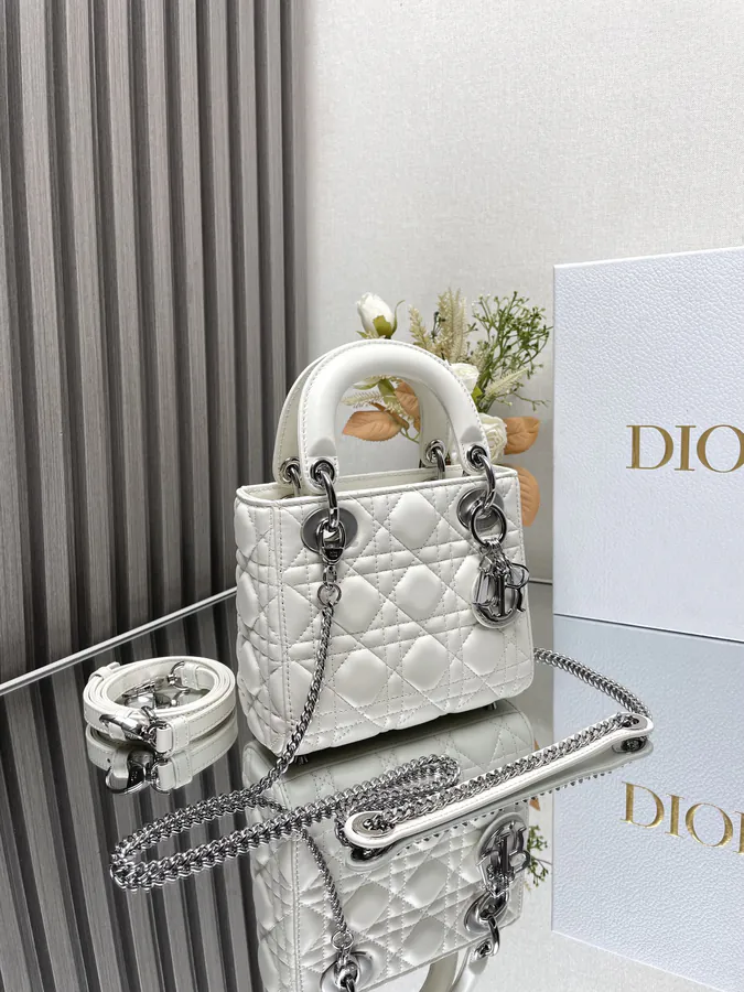 Classic Lady D Faux Calfskin Bucket Bag