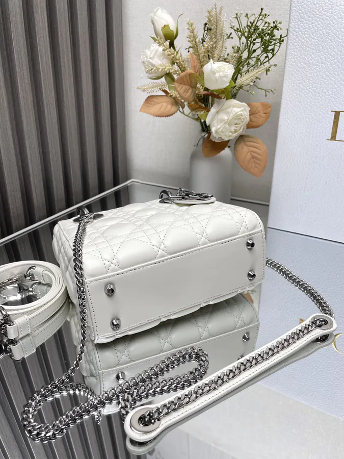 Classic Lady D Faux Calfskin Bucket Bag