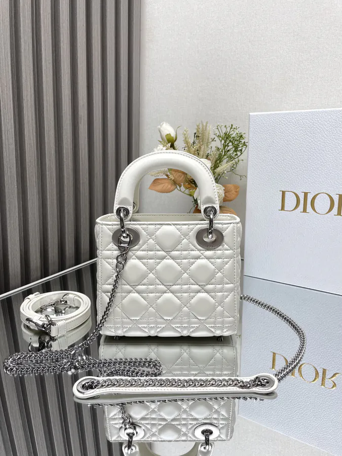 Classic Lady D Faux Calfskin Bucket Bag