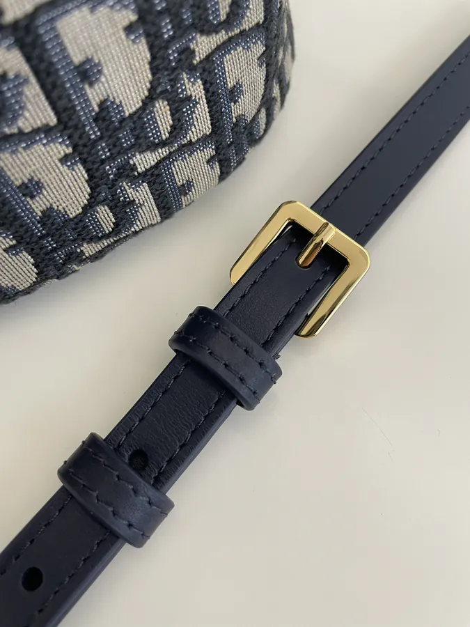 Miss Caro Series Blue Bucket Bag with Drawstring