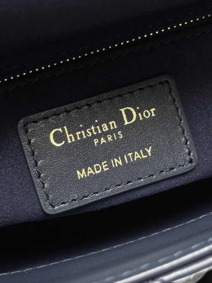 Classic Lady Three Compartment Blue Lamb Leather