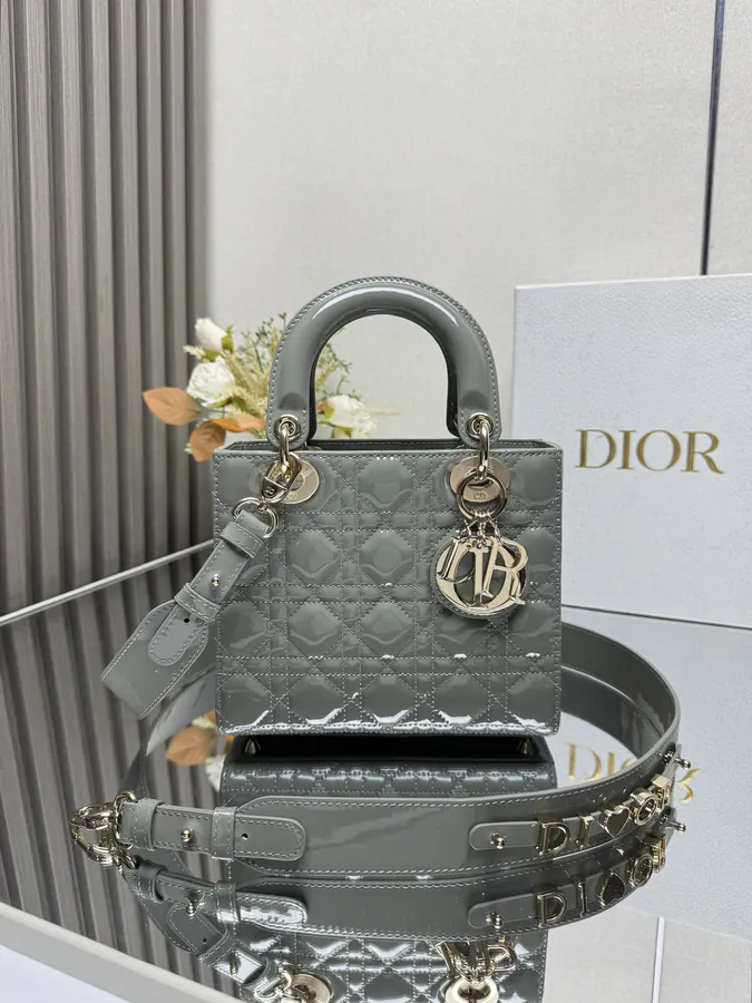 Lady Dio.r My ABC Rock Gray Patent Leather