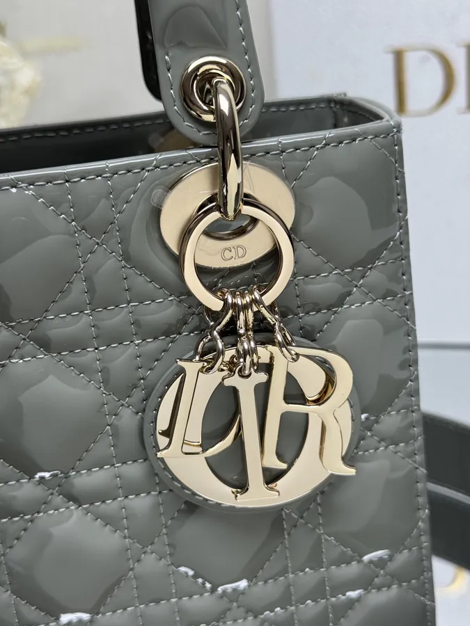 Lady Dio.r My ABC Rock Gray Patent Leather