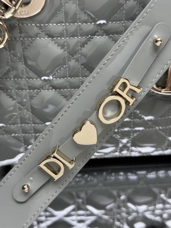 Lady Dio.r My ABC Rock Gray Patent Leather