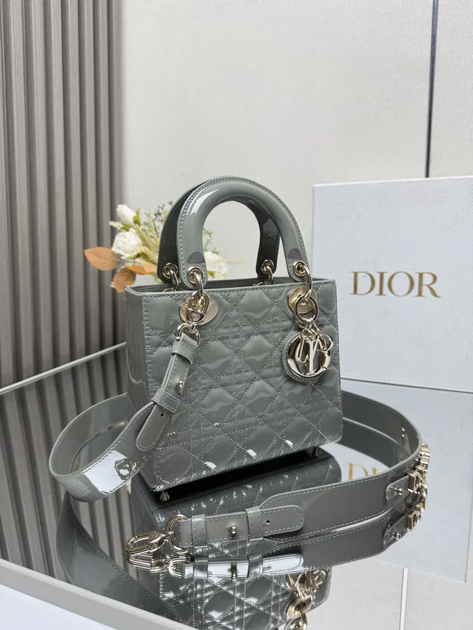Lady Dio.r My ABC Rock Gray Patent Leather