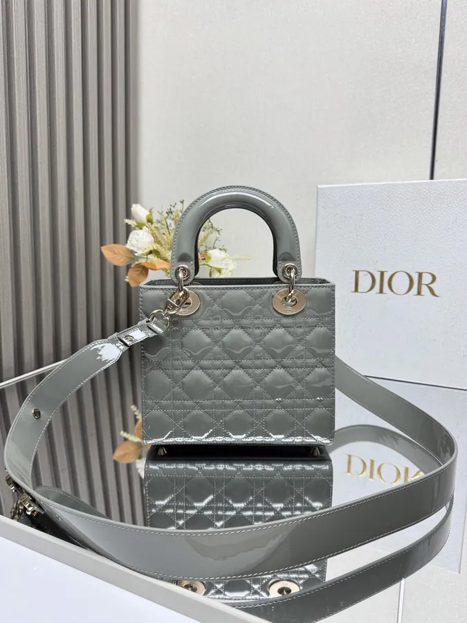 Lady Dio.r My ABC Rock Gray Patent Leather