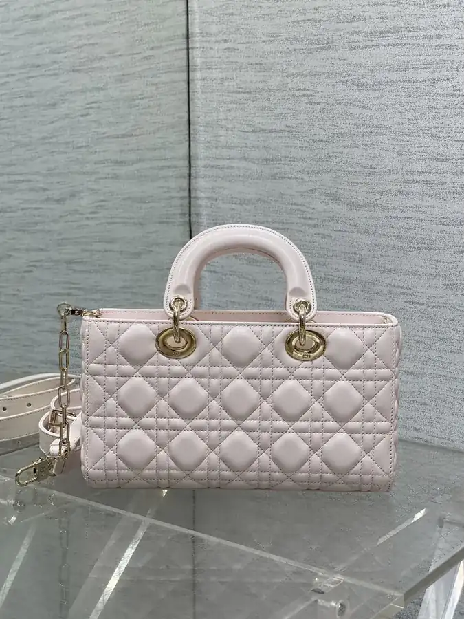 Large Sakura Pink D Joy Bag with Classic Check Design