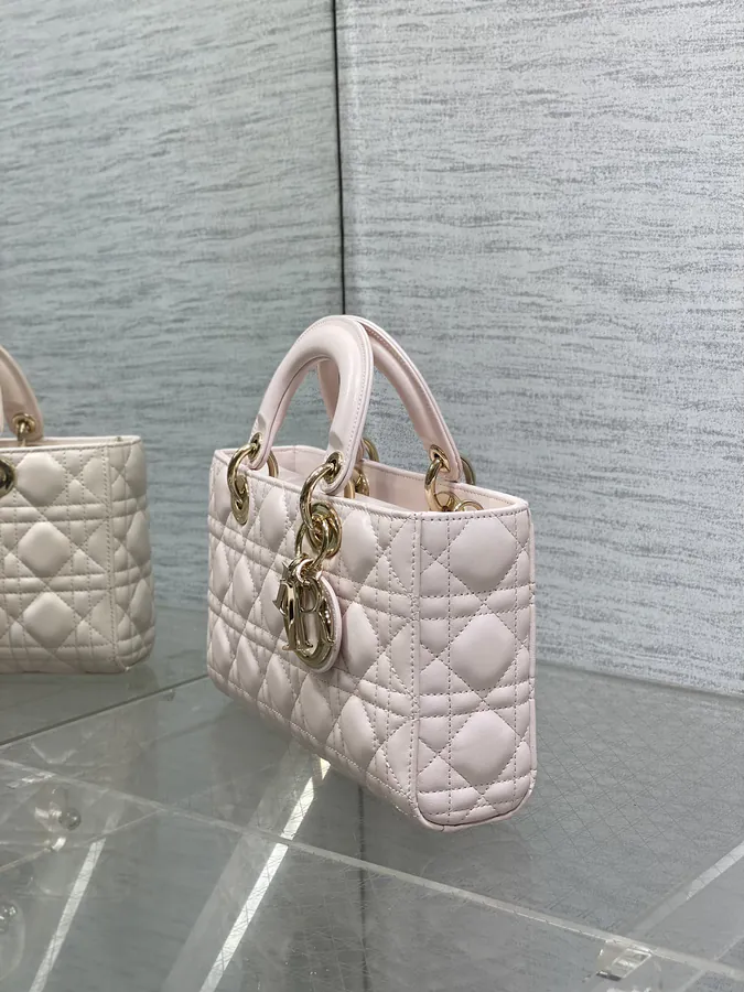 Large Sakura Pink D Joy Bag with Classic Check Design