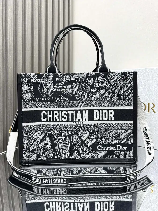 Paris Black Calfskin Book Tote