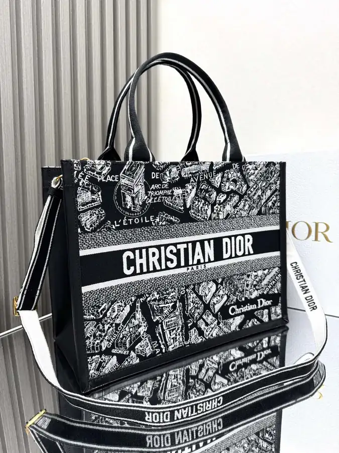 Paris Black Calfskin Book Tote