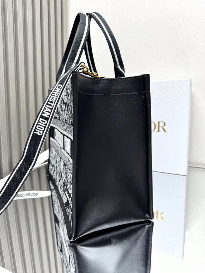 Paris Black Calfskin Book Tote