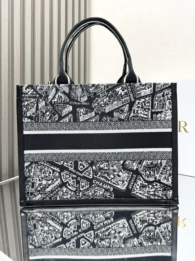 Paris Black Calfskin Book Tote