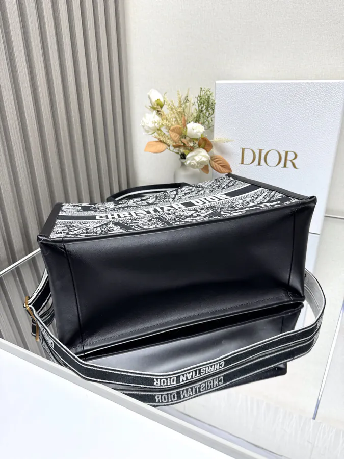 Paris Black Calfskin Book Tote