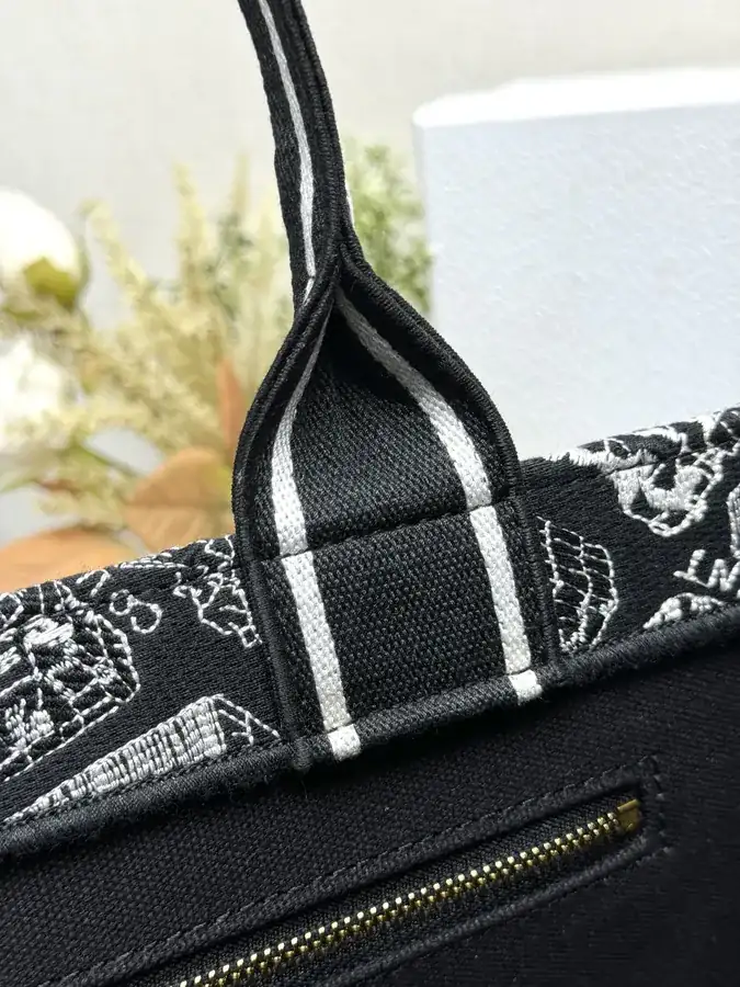 Paris Black Calfskin Book Tote
