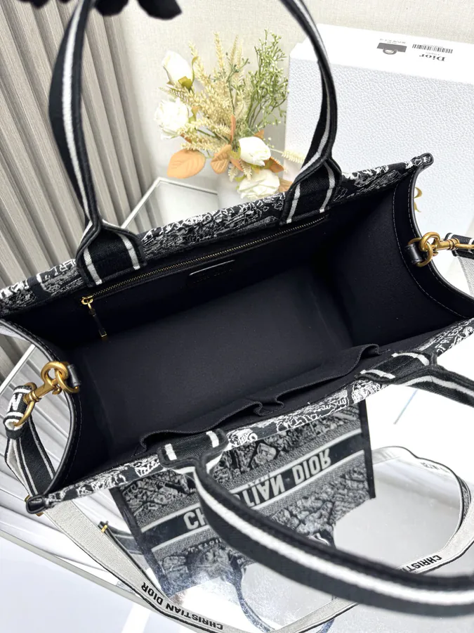 Paris Black Calfskin Book Tote