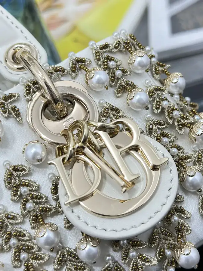 Lady D Joy Mini Embroidered Grain Pearl Handbag