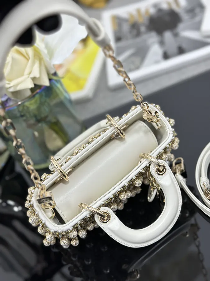 Lady D Joy Mini Embroidered Grain Pearl Handbag