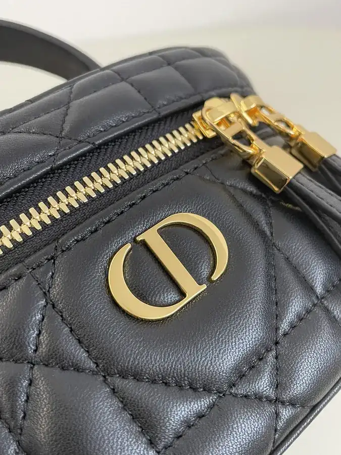 30 Montaigne Mini Vanity Bag in Black Calfskin