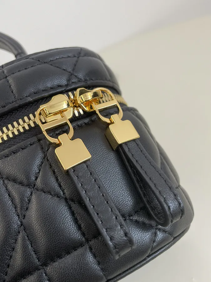 30 Montaigne Mini Vanity Bag in Black Calfskin
