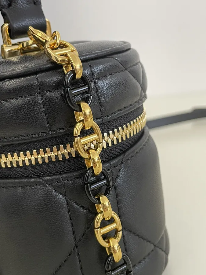 30 Montaigne Mini Vanity Bag in Black Calfskin