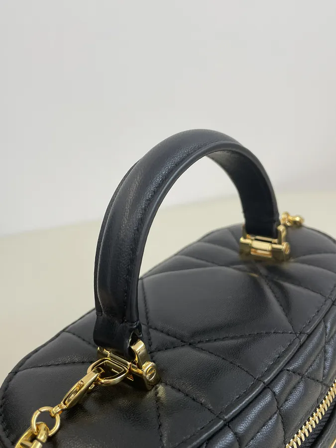 30 Montaigne Mini Vanity Bag in Black Calfskin