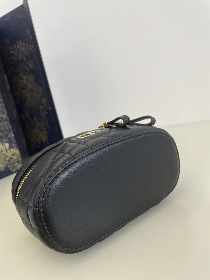 30 Montaigne Mini Vanity Bag in Black Calfskin