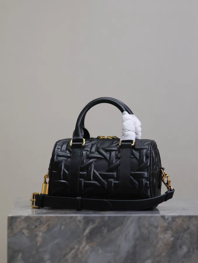 Groove 20 Handbag Small Black Embossed Chevron