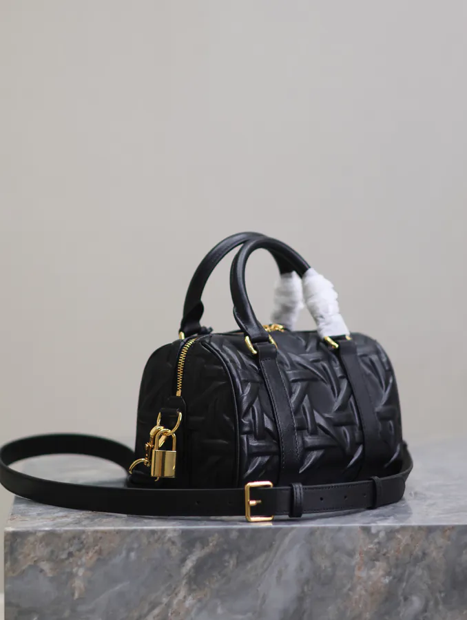 Groove 20 Handbag Small Black Embossed Chevron