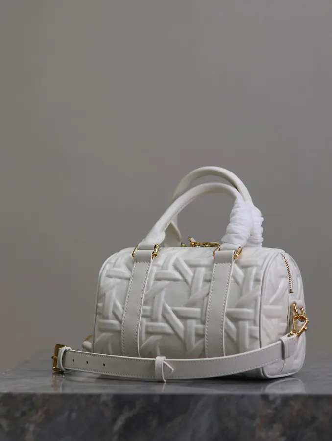 Groove 20 Handbag Small White Embossed Chevron