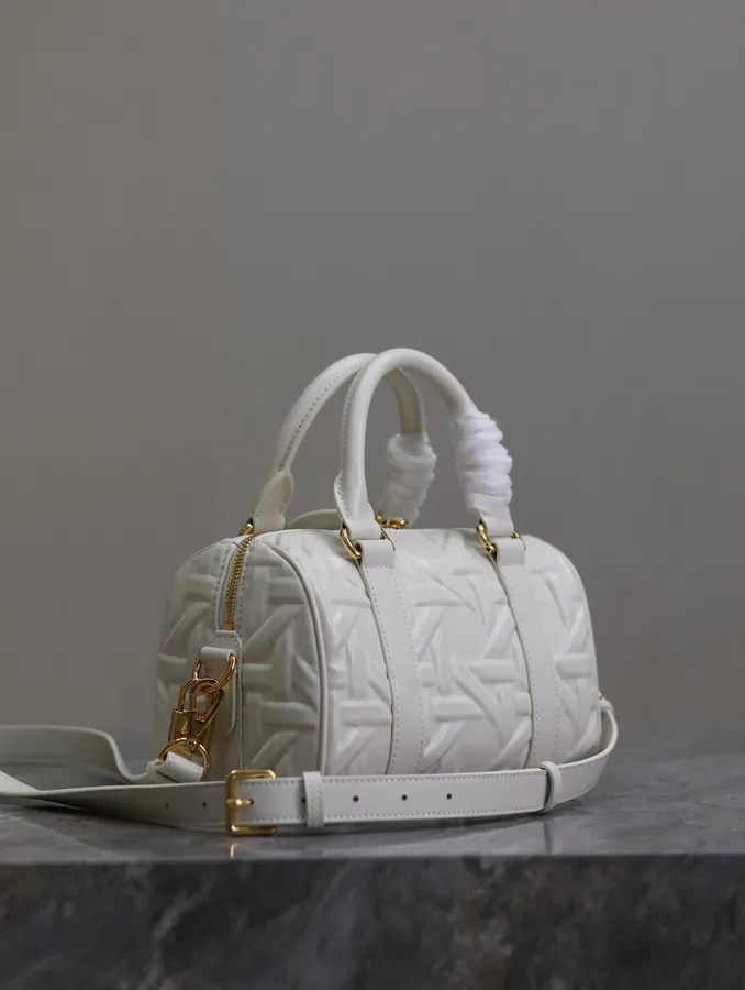 Groove 20 Handbag Small White Embossed Chevron