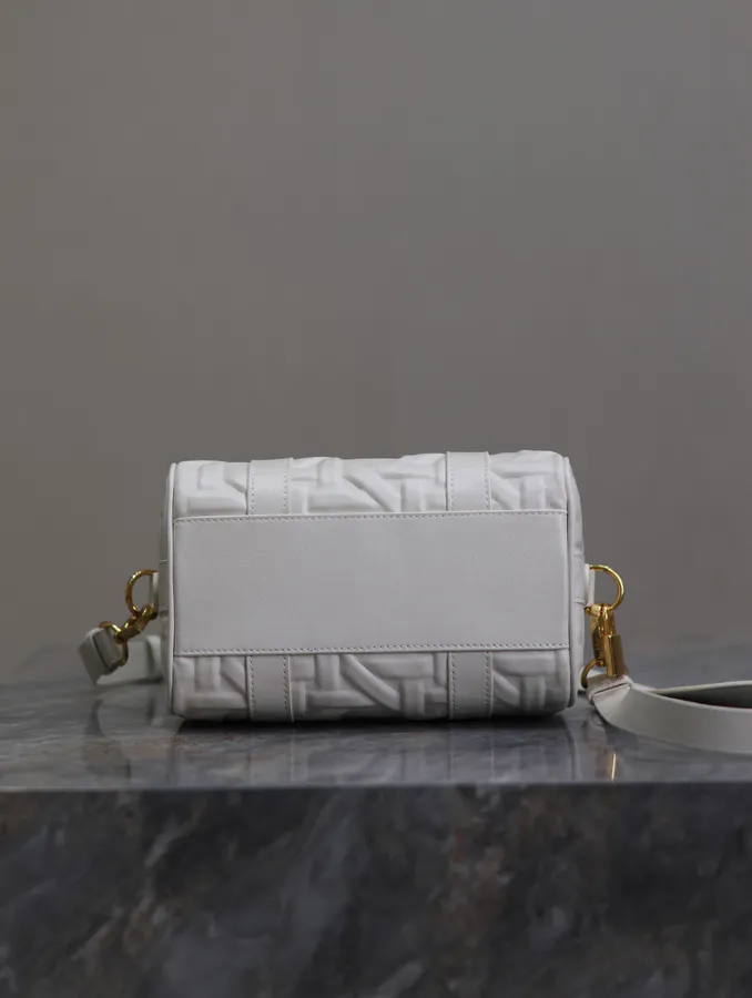 Groove 20 Handbag Small White Embossed Chevron