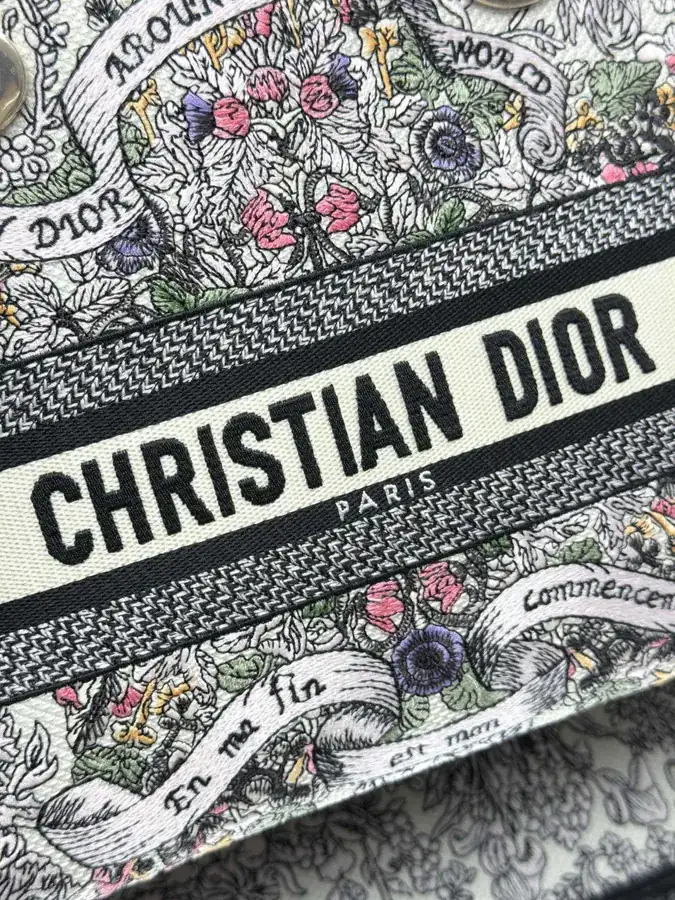 Christian Dior Star Pink Five Patch Embroidered Lady Bag