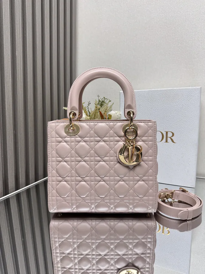 Lady Dio.r My ABC Bucket Bag in Rosy Pink Calfskin