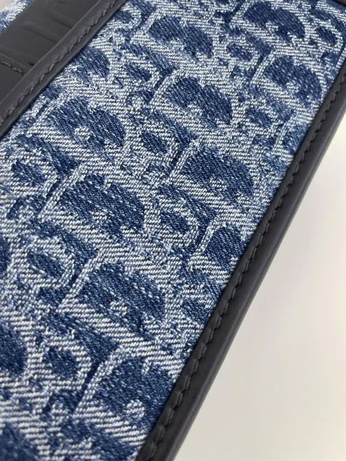 Montaigne Denim Mini Bag Classic Letter Pattern with Vintage Touch