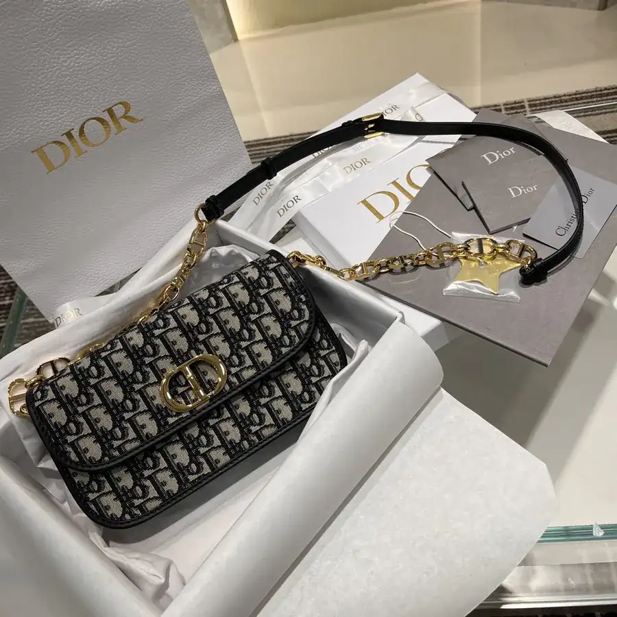 Montaigne Avenue Crossbody Bag with Engraved Chain