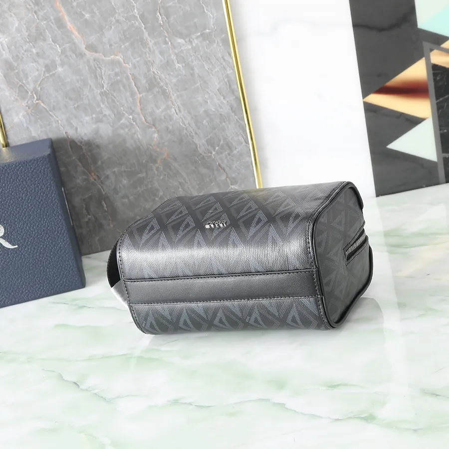 Lingot Washbag Black Diamond Pattern Canvas