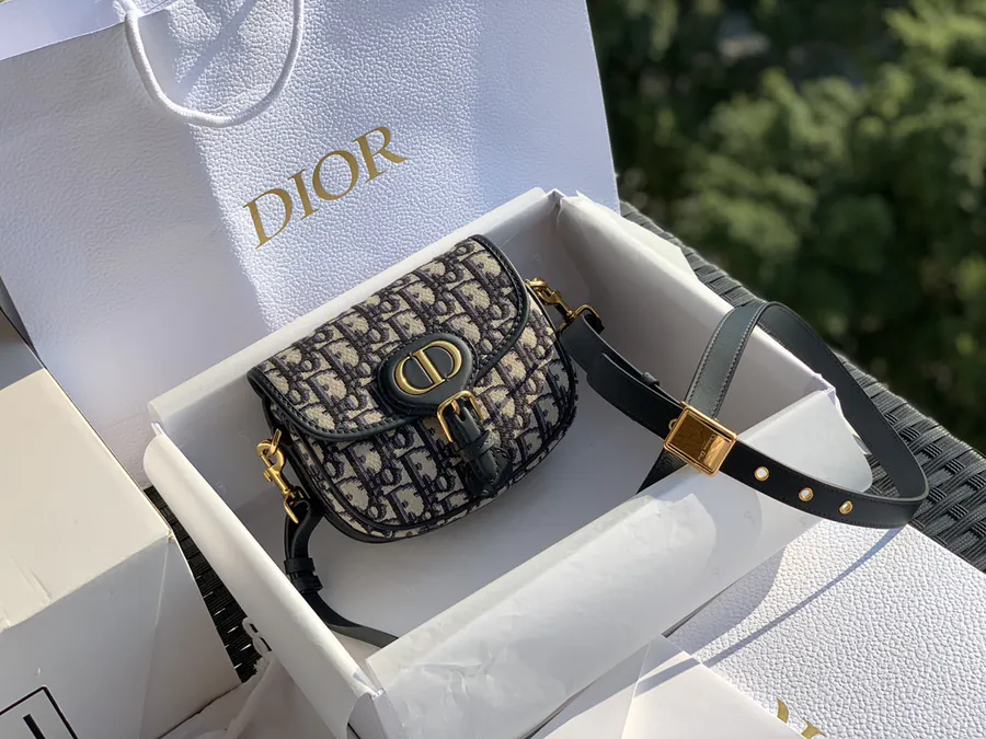 D House Monogram Embroidered Bobby Shoulder Bag, Small Size