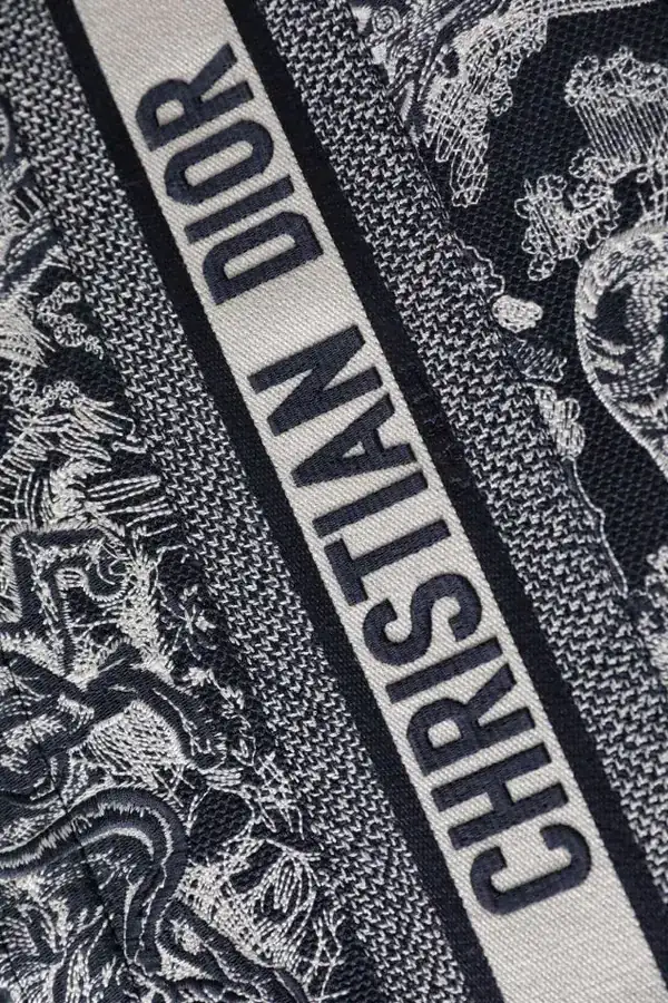Maria Grazia Chiuri Book Tote Small Size, Blue Reverse Embroidery