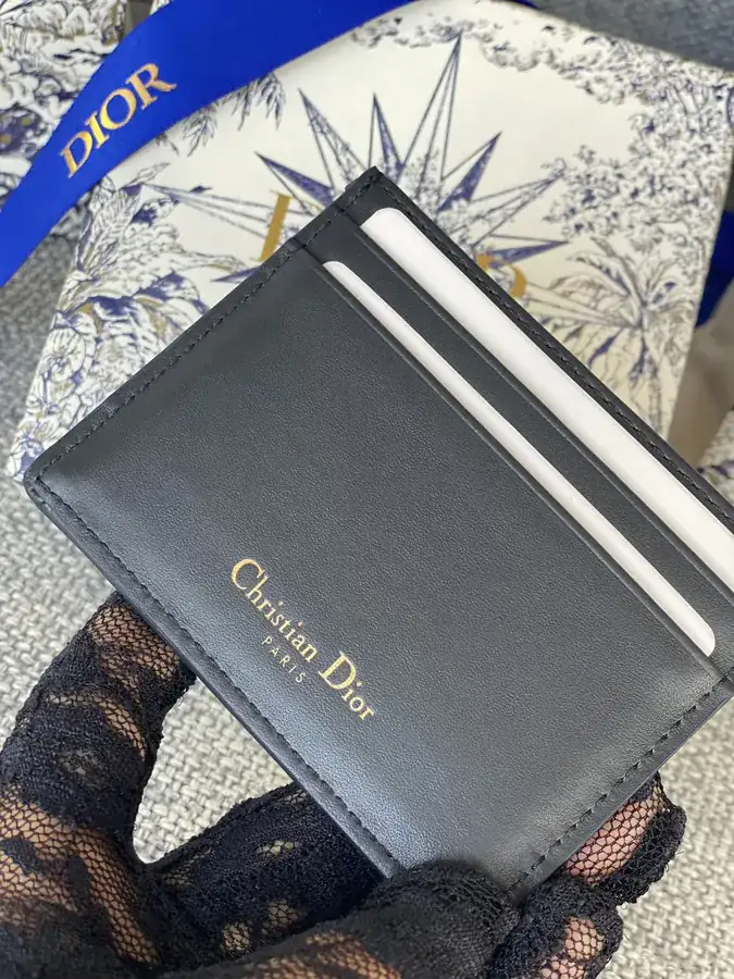30 Montaigne Card Case with Blue Oblique Print