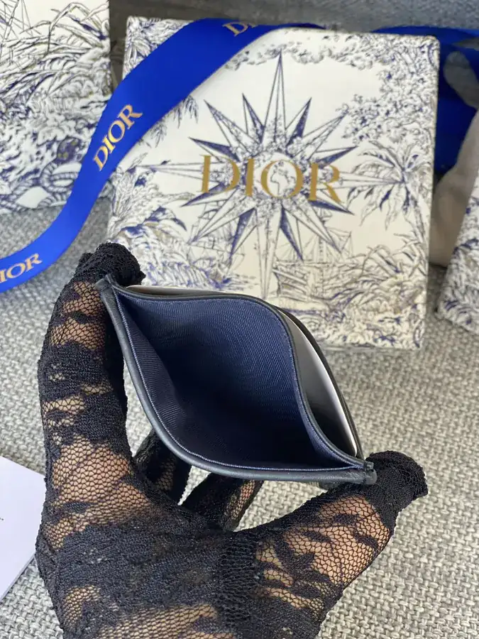30 Montaigne Card Case with Blue Oblique Print