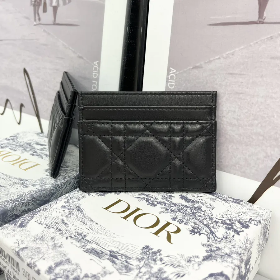 Caro Five Compartment Wallet in Grained Calfskin