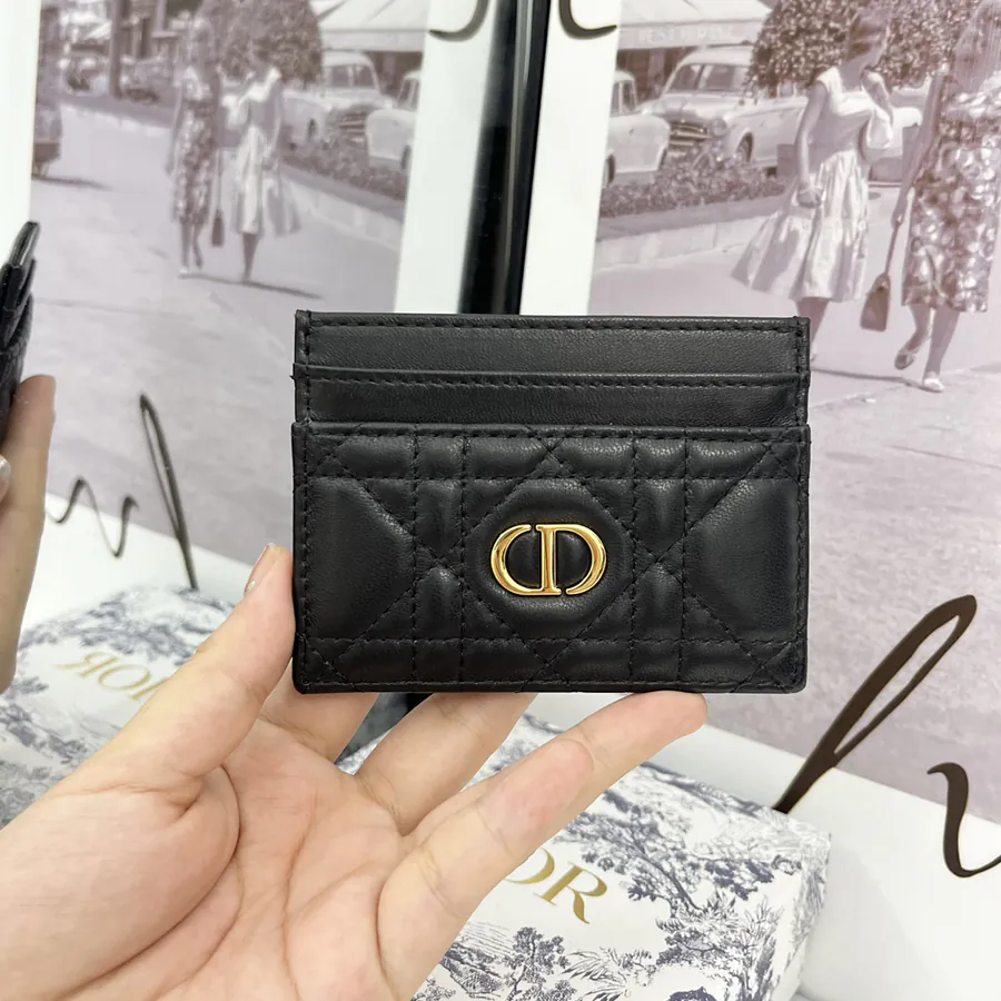 Caro Five Compartment Wallet in Grained Calfskin