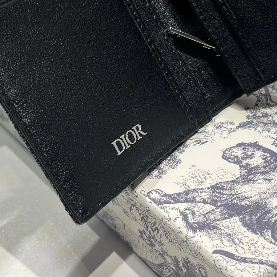 Di*r Men's Suit Bag with CD Diamond Pattern Canvas, Black Grained Calfskin