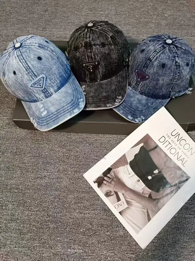 P Family Water Brushed Denim Baseball Cap