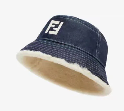 F Brand Autumn Winter Fisherman Hat with Faux Fur Brim